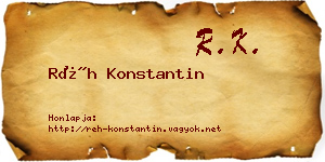 Réh Konstantin névjegykártya